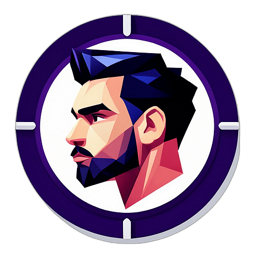 Barbershop, Minimalist App Icon - Circle Icon Bevel Border