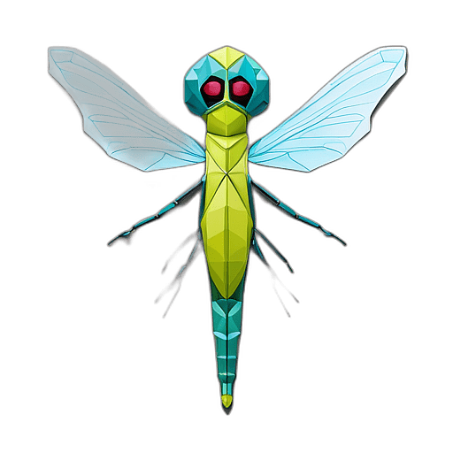 Damselfly, Children'S Cartoon Animation Style -  Full Body, Single View, No Shadow