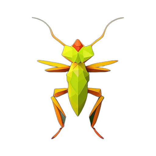 Leaf Insect, Children'S Cartoon Animation Style -  Full Body, Single View, No Shadow
