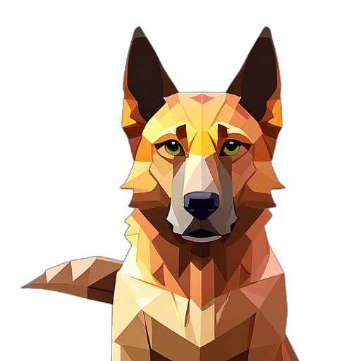 German Shepherd, Children'S Cartoon Animation Style - Full Body, Single View, No Shadow