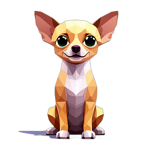 Chihuahua, Children'S Cartoon Animation Style - Full Body, Single View, No Shadow