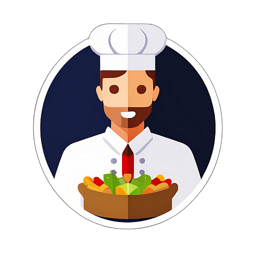Catering Service, Minimalist App Icon - Circle Icon Bevel Border