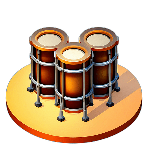 Low poly drums app icon