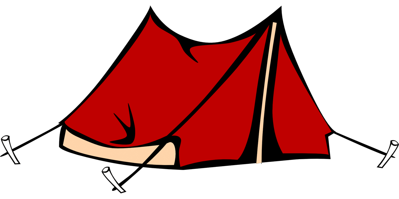 Red Camping Tent Clipart