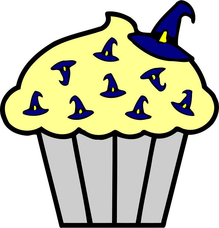 Halloween Cup Cake Blue Witch Hats