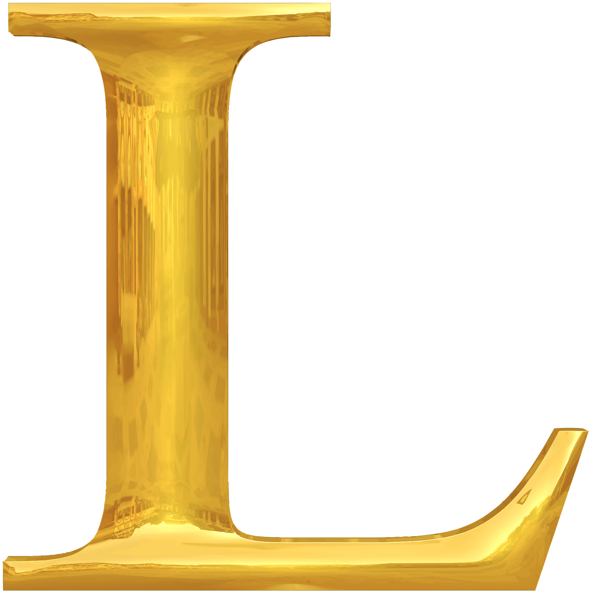 Gold Typography Letter L