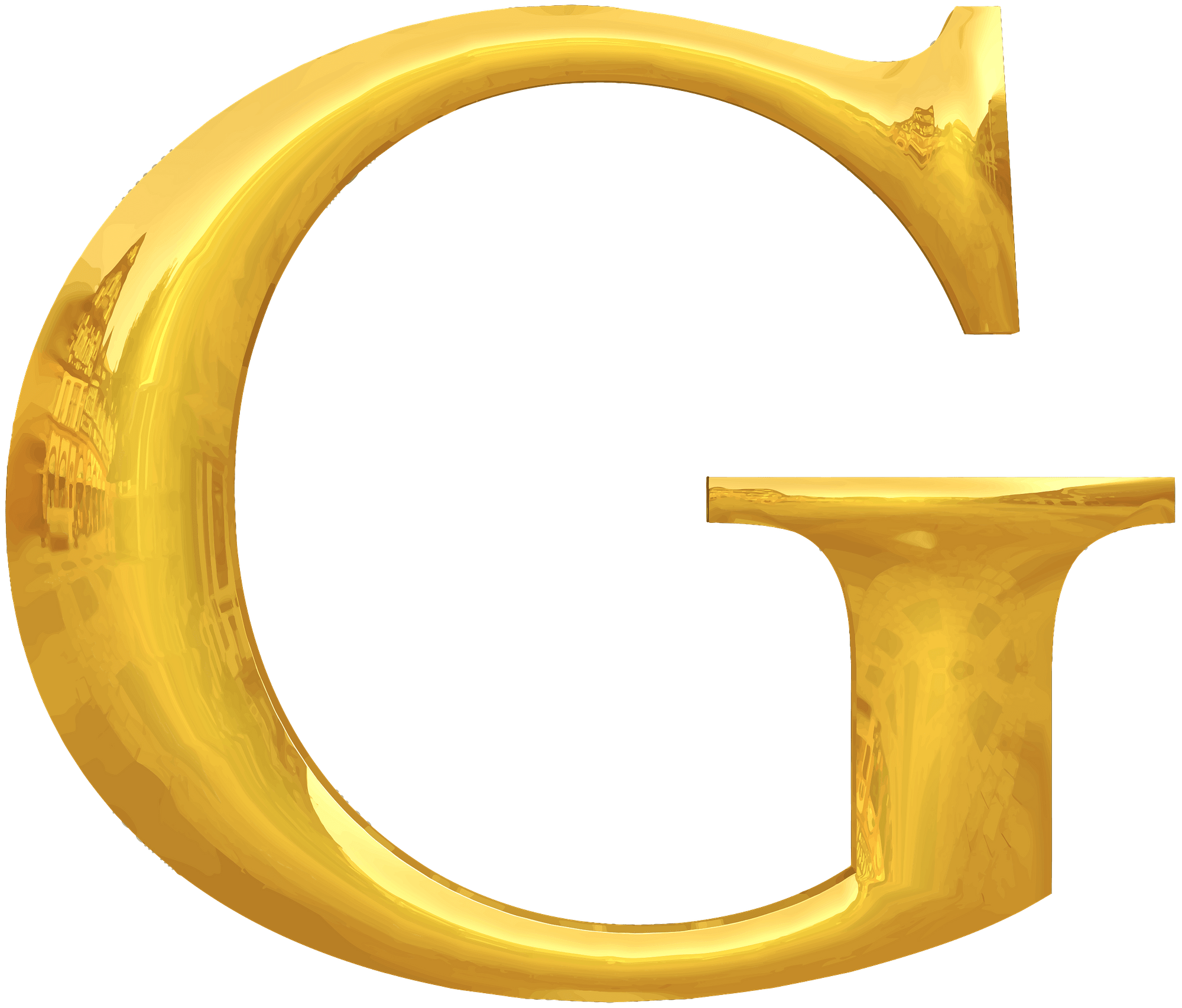 Gold Typography Letter G
