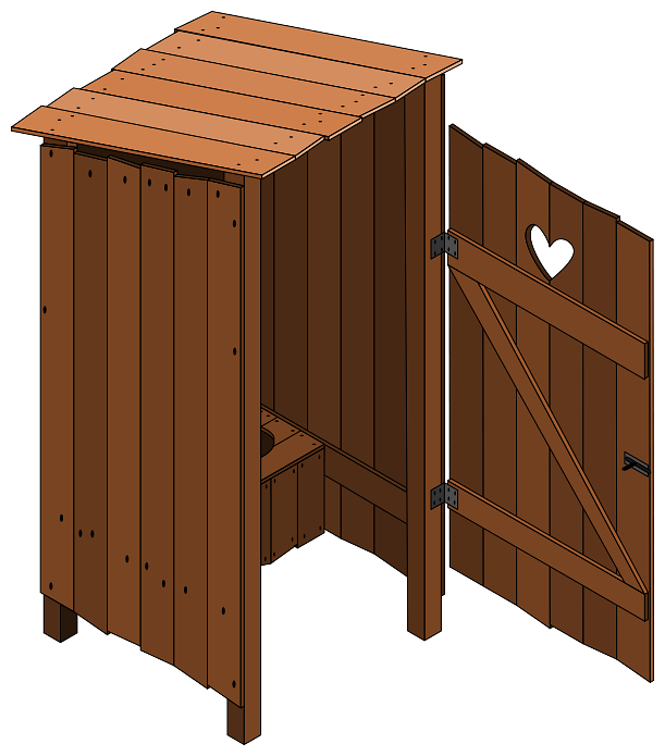 Wooden Toilet Cubicle