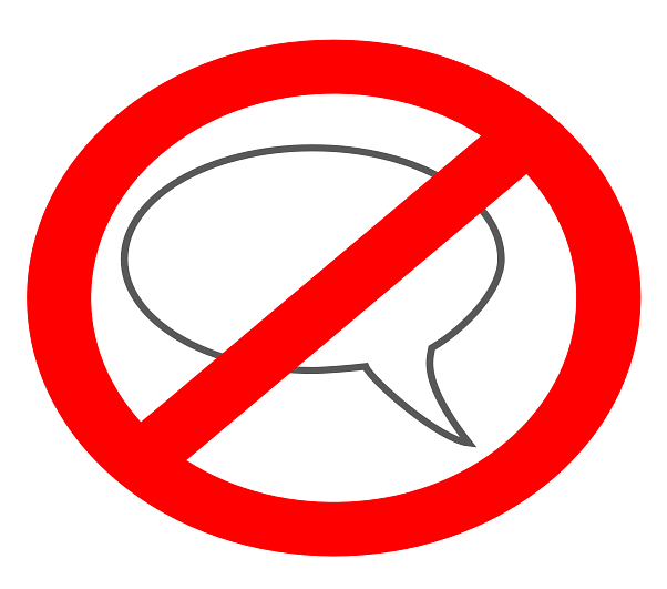 No Talking Empty Speech Bubble