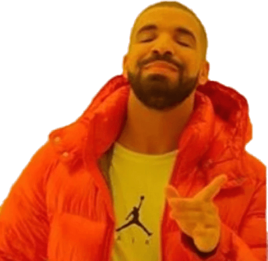 Drake Smiling Meme Front View