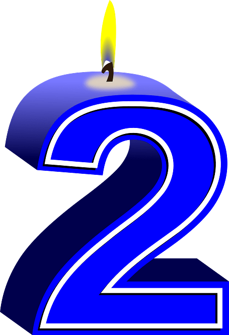 Number 2 Birthday Candle