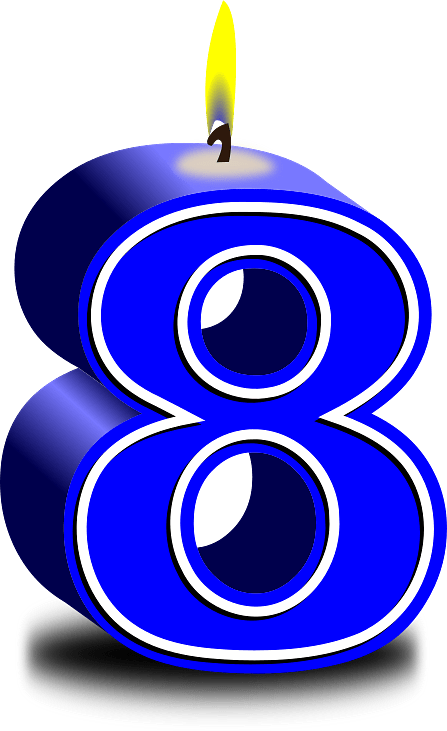 Number 8 Birthday Candle