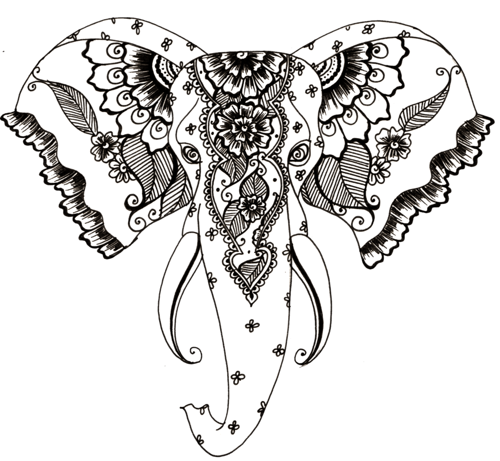 Henna Style Elephant Tattoo