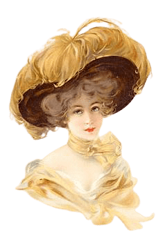 Victorian Lady With Large Yellow Hat