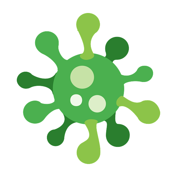 Green Cartoon Virus Clipart