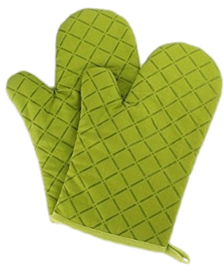 Green Quilted Oven Mitts