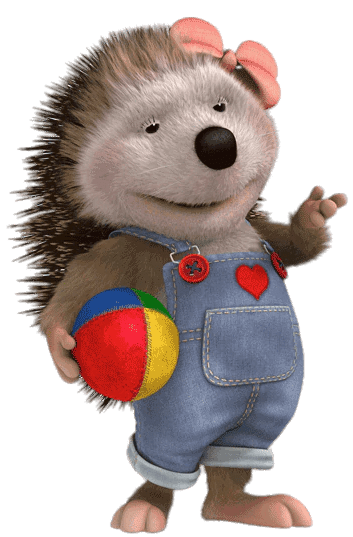 Tip the Mouse Tessa the Hedgehog Holding A Ball