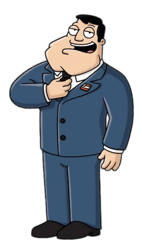 American Dad Character Stan Smith Holding Tie