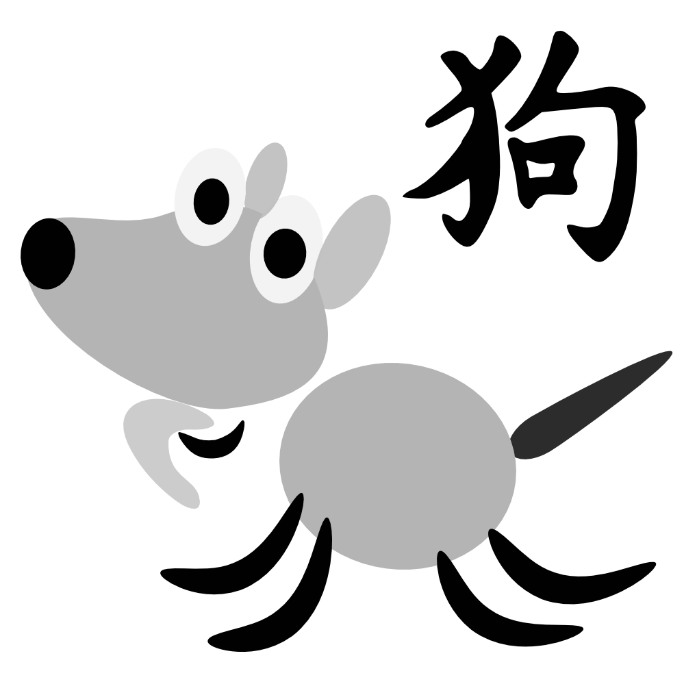 Chinese Horoscope Dog Sign Character Clipart