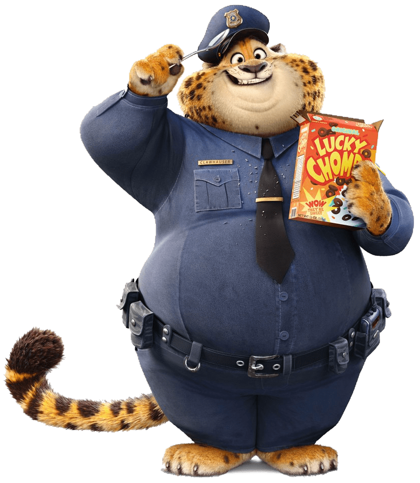 Zootopia Benjamin Clawhauser Eating Cereals