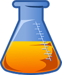 Orange Liquid in Erlenmeyer Flask
