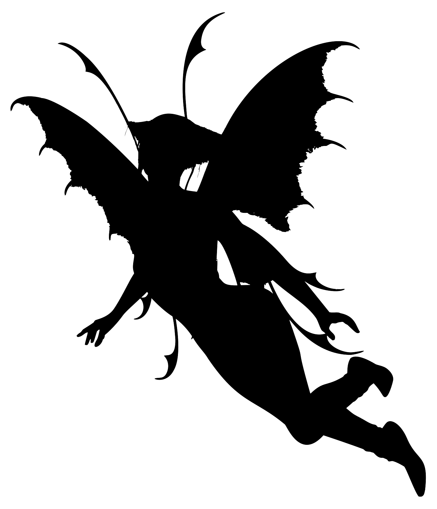 Silhouette of a Flying Fairy