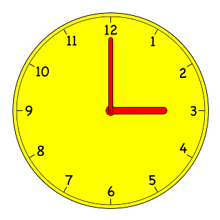 Analogue Clock 3:00