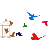 Birds Flying From Cage Clipart