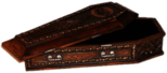 Wood Coffin With Opened Lid