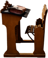 School Vintage Desk and Attached Chair