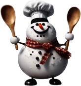 Snowman with Chef's Hat