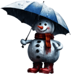 Snowman in the Rain