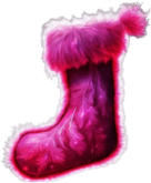 Fluffy Neon Pink Christmas Stocking
