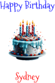 Happy Birthday Sydney Custom Message