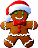 Gingerbread Man with Santa Hat