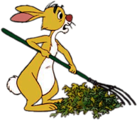 Winnie the Pooh Rabbit Raking Leaves