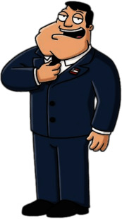 American Dad Character Stan Smith Holding Tie