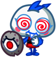 Raffy the Higgledy Hypnotiser Holding Shield
