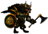 Fenrir Holding Shield and Axe