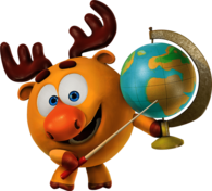 Kikoriki Dokko Holding A Globe