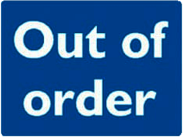 Blue Out of Order Sign