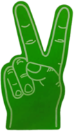 Green Foam Hand Peace Sign