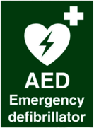 AED Emergency Defibrillator Sign