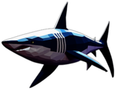 Shark, Cartoon Character - In The Style Of Pixar, Single View, No Shadow