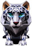 Snow Leopard, Cartoon Character - In The Style Of Pixar, Single View, No Shadow