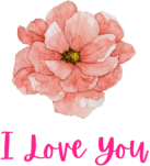 I Love You Vintage Rose Flower
