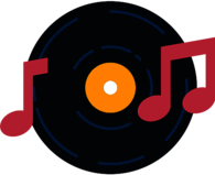 Viny Record Music Notes Icon