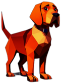 Bloodhound, Children'S Cartoon Animation Style - Full Body, Single View, No Shadow