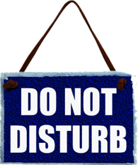 Do Not Disturb Blue Sign on Rope