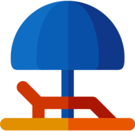 Lounge Chair Under Umbrella Icon